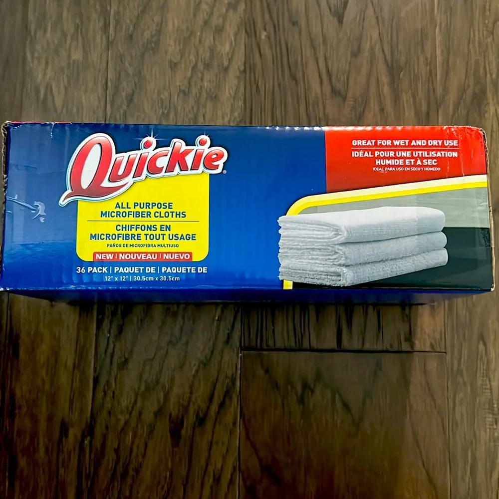 Quickie Microfiber Cloth Bulk Pack 12x12 (36 Pack) (2072399), White